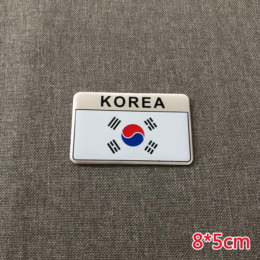 South Korea Spain Indonesia Flag Label SPAIN KOREA Indonesian Car Logo Aluminum Sticker Side Label Tail Label