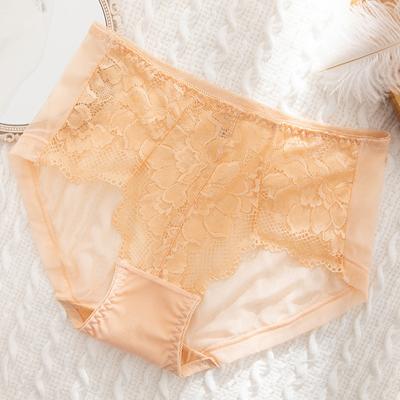 Unterwäsche Weibliche Spitze Nahtlose Antibakterielle Große Baumwolle Dünne Sexy Eis Seide Mittlere Taille Slips
