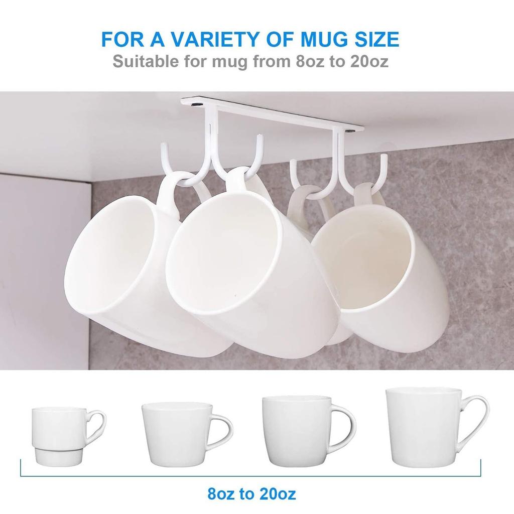 Household Storage Cup Holder 3 Hooks Kitchen Simple Mugs Sets Cabinet Storage Supplies Convenience Storgae Supplies Tools