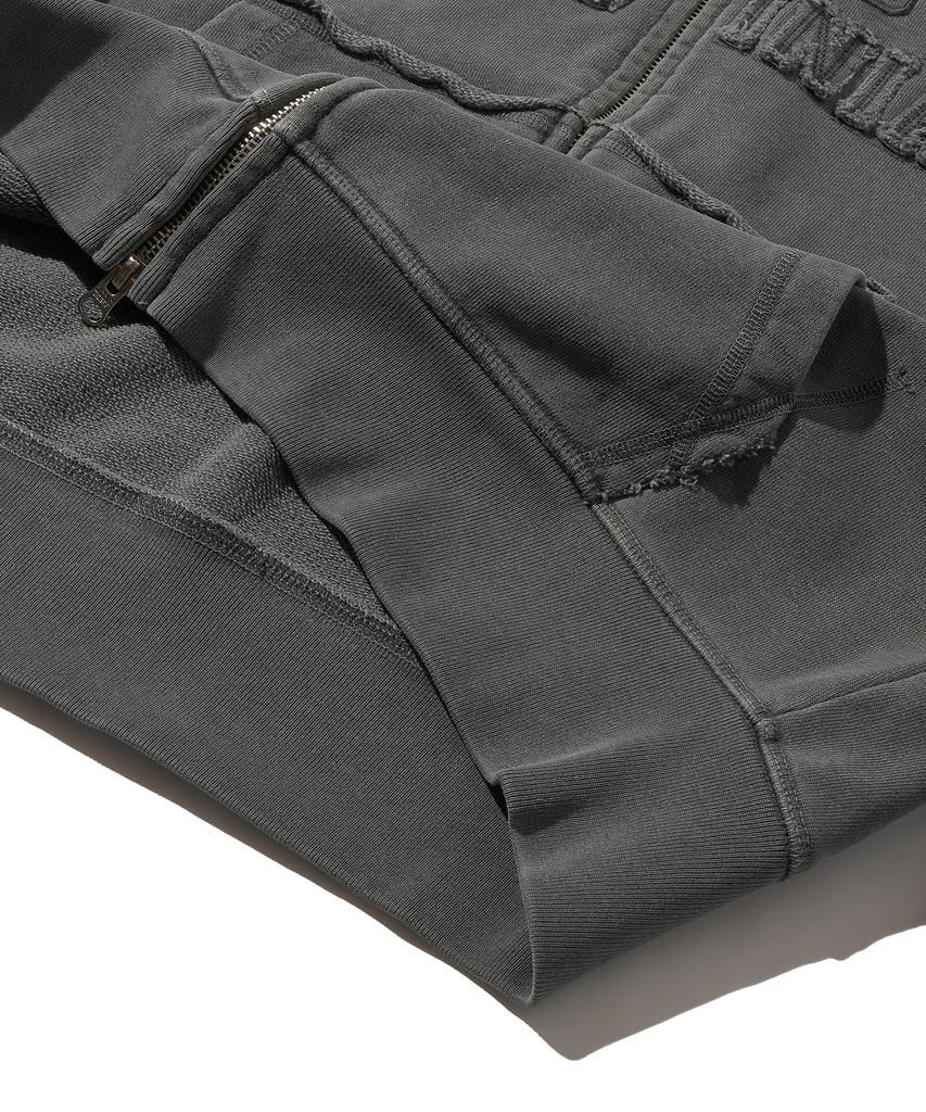 Discus Athletic Heavyweight Zip-Up Hoodie Washed Pigment Charcoal