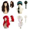 Jasmine Dress Up Wig Little Mermaid Head Cover Wig Hairpiece  for Adults Children