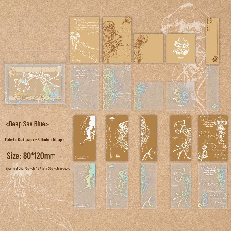 Mu Ran Retro Floating Light Collection: Double Material Pack - 20 Decorative Sheets for Journals.