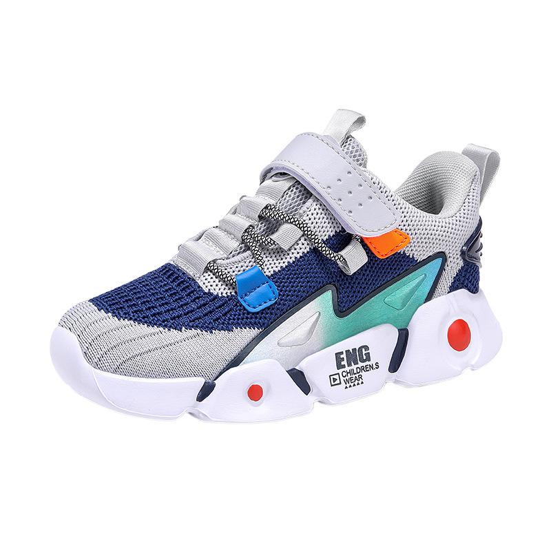 Klassenkameraden Jungen Mesh-Sneaker Frühling und Herbst neue doppellagige atmungsaktive Sneaker Mittelgroße und ältere Kinder verschleißfeste Laufschuhe