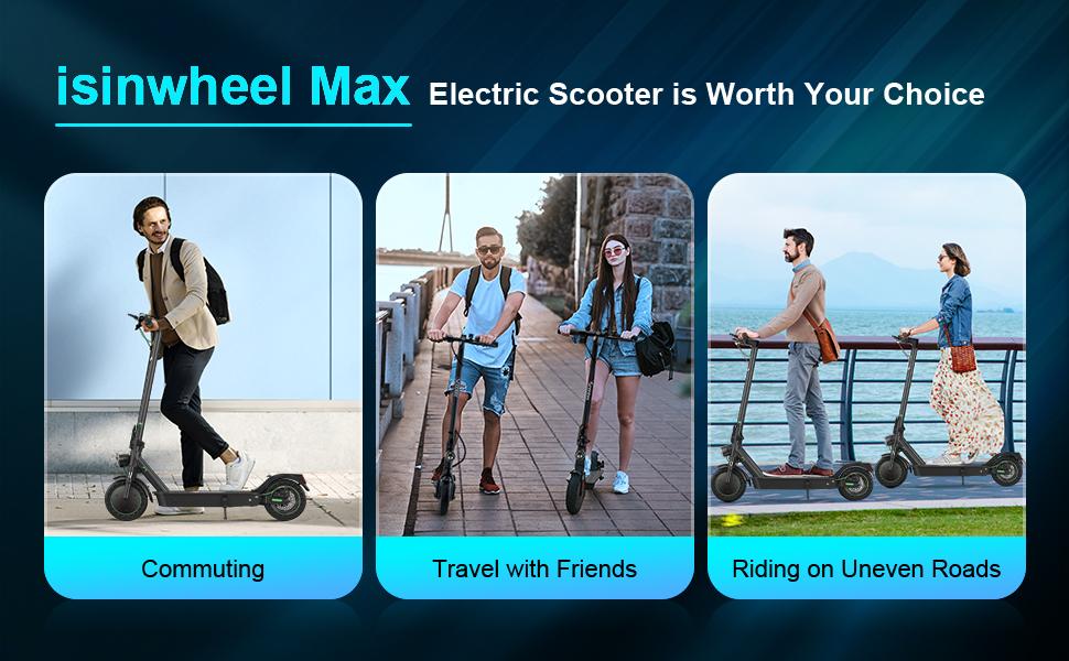 Isinwheel S9 MAX Electric Scooter - 500W Motor, 40KM Range, 10" Honeycomb Tires, Foldable & Lightweight for Urban Commute