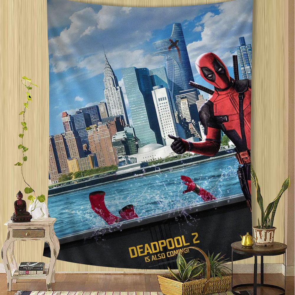 Movie DDeadpool Printed Large Wall Tapestry Hanging Tarot Hippie Wall Rugs Dorm Home Decor
