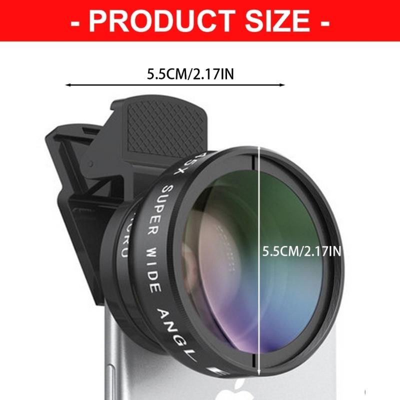0.45X Wide Angle Macro Lens Two Function Opticals Glass For Smartphones DSLR Cameras With Edges Distortions Correction