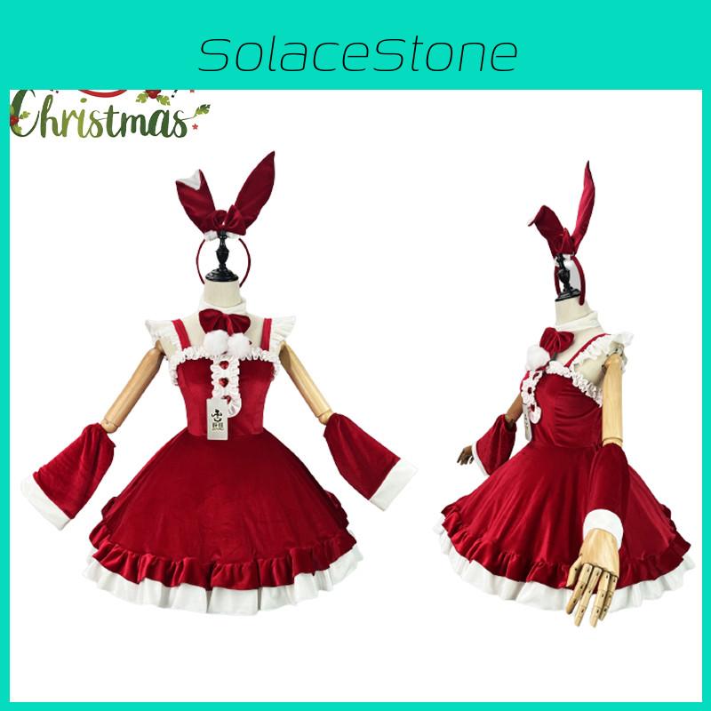 Christmas Wine Red 5xl Sexy Santa Maid Outfit Cosplay Bow Lolita Costume