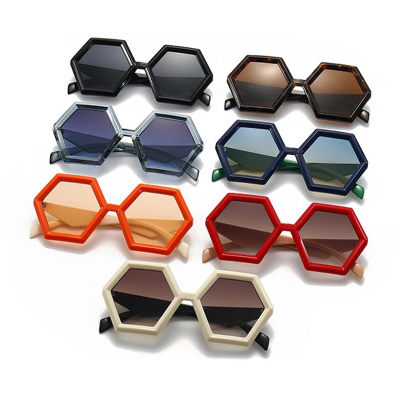 Classic Hexagon Sunglasses Women Men Trendy Luxury Designer Vintage Punk Oversized Shades