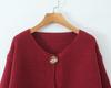 2025 Autumn Women's Chunky Knit Cardigan Sweater with Metal Buttons