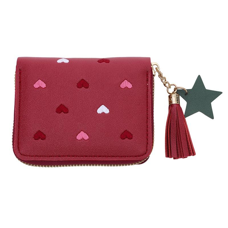 Dámská roztomilá módní peněženka taška mini držák na kreditní karty krátká spona na peníze přenosná malá peněženka na mince