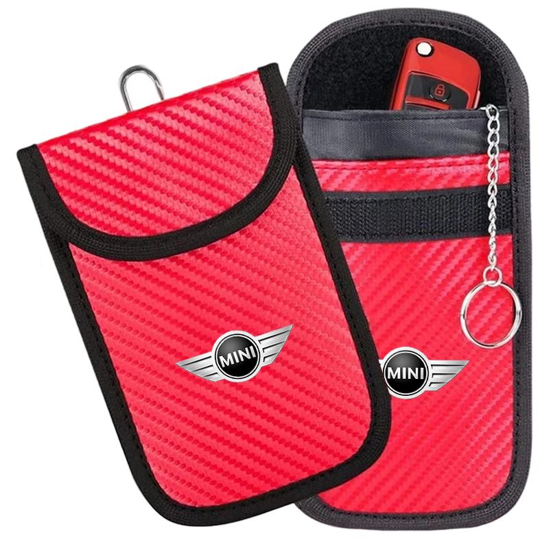 Car Key Case Signal Blocker Bag RFID Shielding Pocketor Key Bag For BMW Mini Cooper R50 R53 R55 R56 R60 R61 F54 F55 F56 Sticker ycahd11