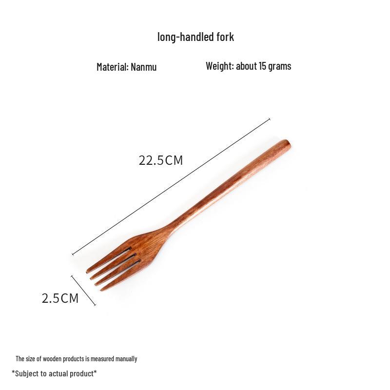 Wooden Cutlery Set: Spoon, Fork & Chopsticks with Travel Pouch