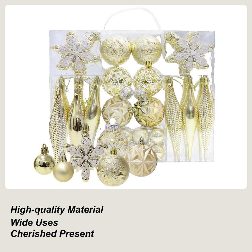 Christmas Ball Ornaments 40 Pieces Seasonal Decoration Ball Hangable Christmas Ornament For Porch Wreath Dining Table