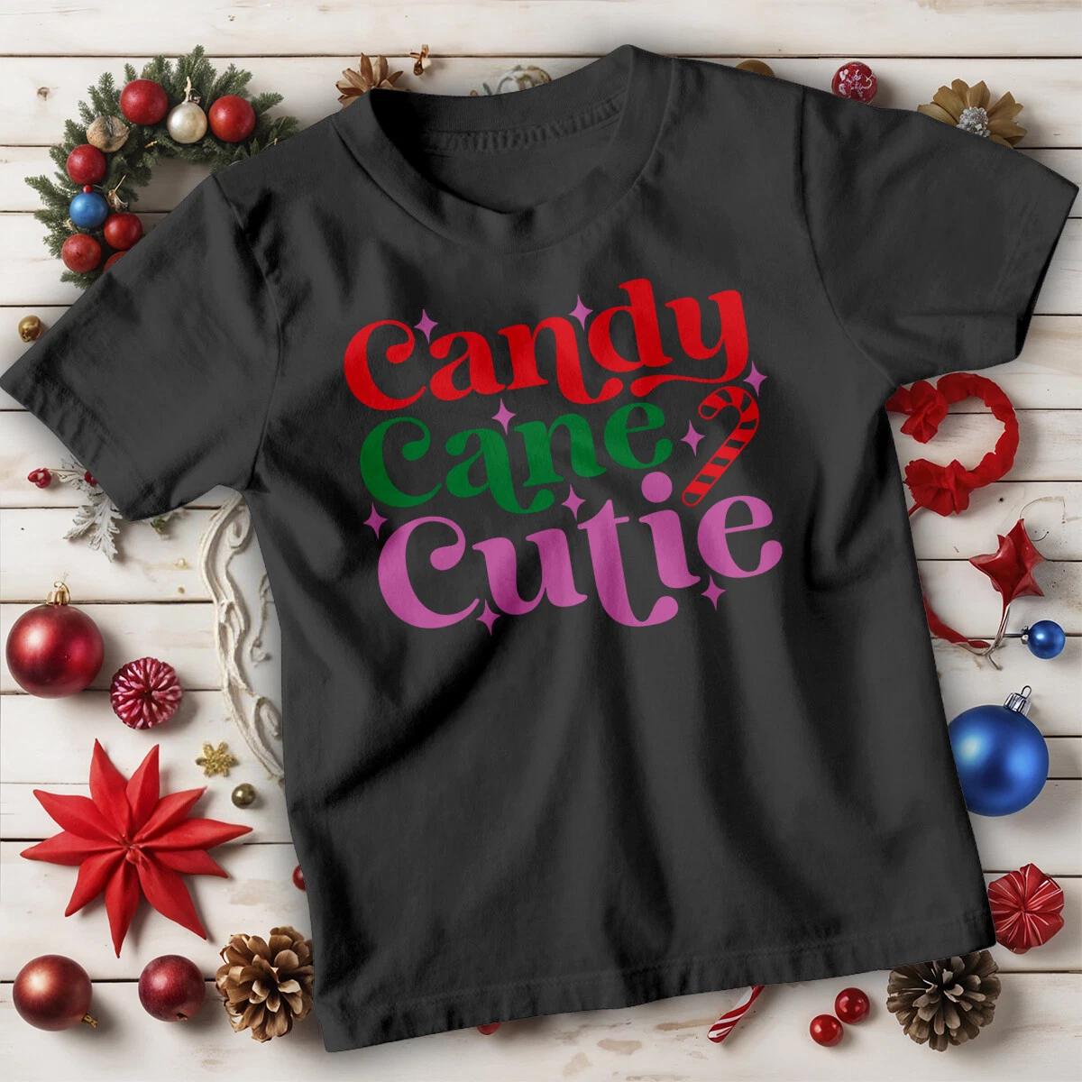 Girls Candy Cane Christmas T-Shirt Tee for Kids 130