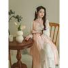 Sweet And Gentle Chinese Style Improved Embroidered Vest Ruffled Cheongsam Skirt Suit