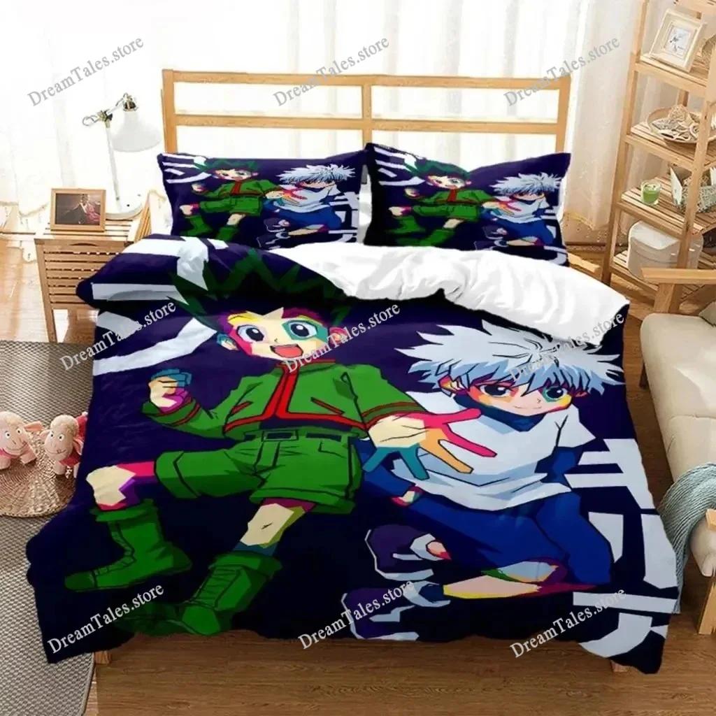 HUNTER×HUNTER Bedding Set Single Twin Full Queen King Size Bed Set Aldult Kid Bedroom Duvetcover Sets Bed Furniture Set Bedroom