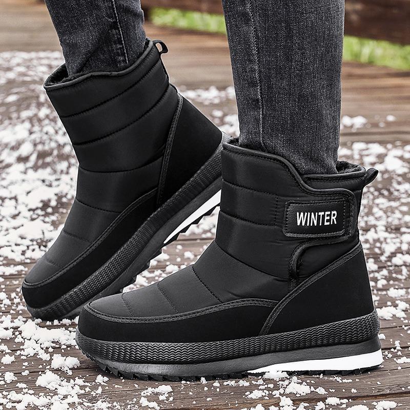 Men's Boots Fashion High-top Cotton Shoes Winter Plush Warm Snow Boots Outdoor Non-slip Platform Boot Mens Ankel Boots Botas2025