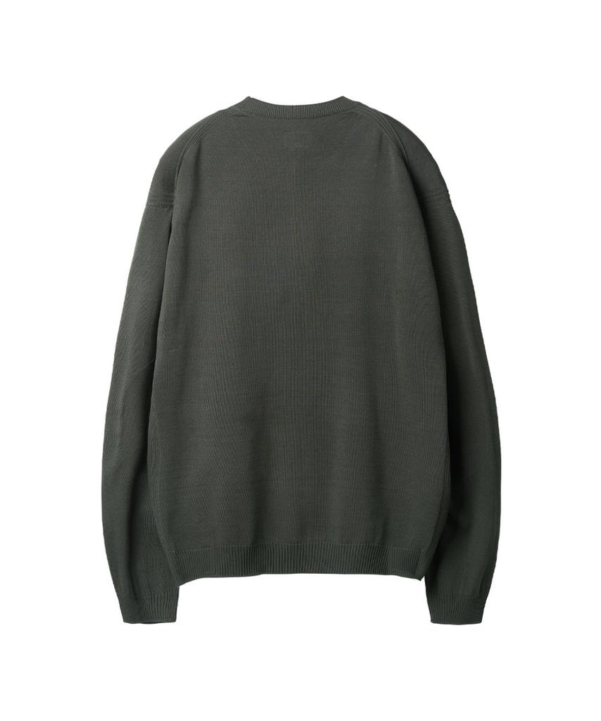 Leopeusaideu Whole Garment Crew Knit Charcoal