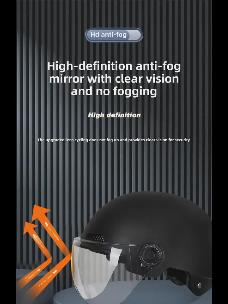 Cască Certificată Unisex pentru Motocicletă și Mașină Electrică - Utilizare Vară până la Toate Sezoanele, Design Semi-Carcasă pentru Siguranța în Timpul Mersului