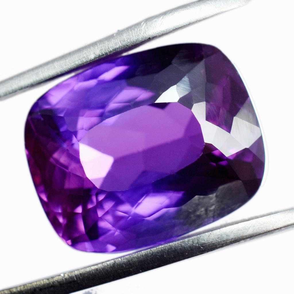 Rare CERTIFIED 15.40 Ct Purple Tanzanite Cushion Cut Natural Loose Gemstone