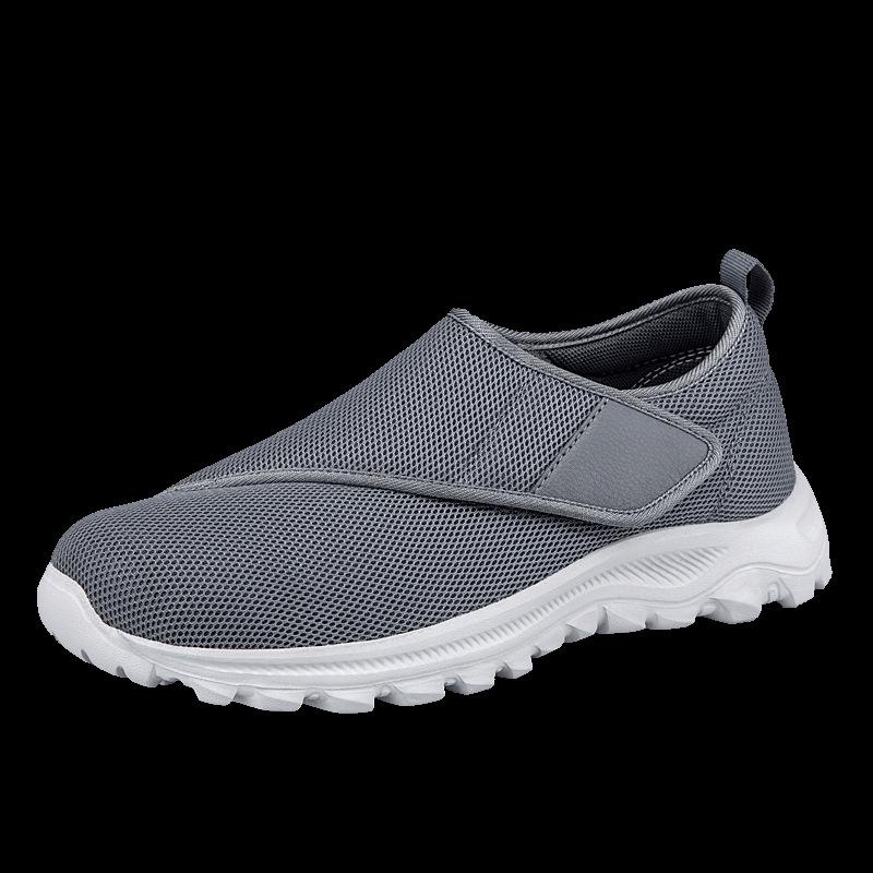 Herrskor för återhämtning av svullna fötter - Pappaskor med enkelspänne för seniorer