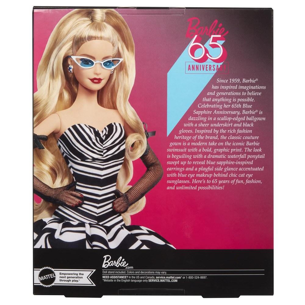 Barbie 65th Anniversary Blonde Dress-up Doll with House Signature Black Doll for Ages 6+ HRM58
