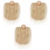 3pcs Faux Fur Beard with Wooden Beads Set DIY Handmade Crafts Supplies for Christmas Gnome Dwarf Costume Party Supplies 55KF