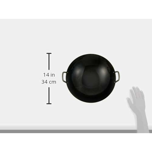 Yamada Industrial Co., Ltd. Iron Hammered Chinese Pot, 33cm (1.2mm Thick)