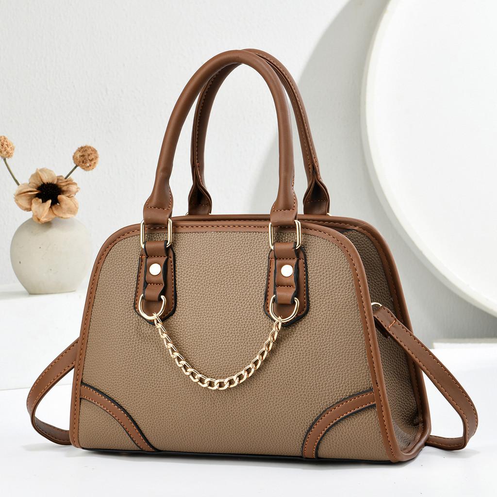 Vintage Pu Shell Shape Handbag With Zipper Pocket For Daily Use Womens Fashion