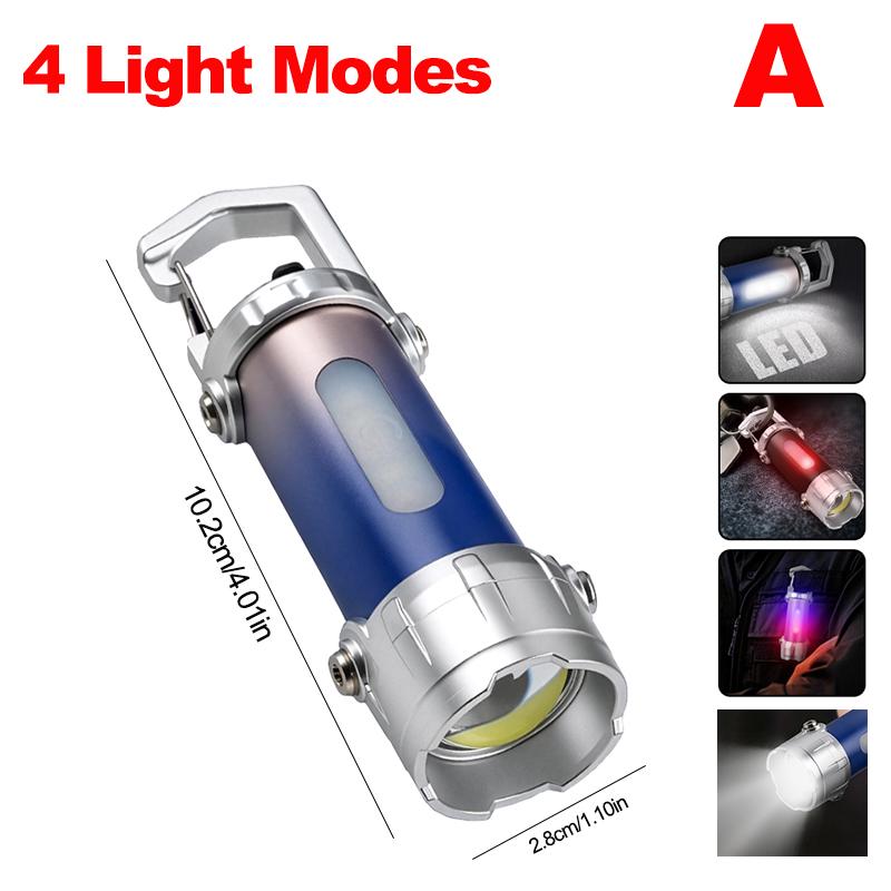Portable MINI LED COB Handheld Flashlights High Brightness Keychain Work Lamp Emergency Work Lamp For Outdoor Camping Walking