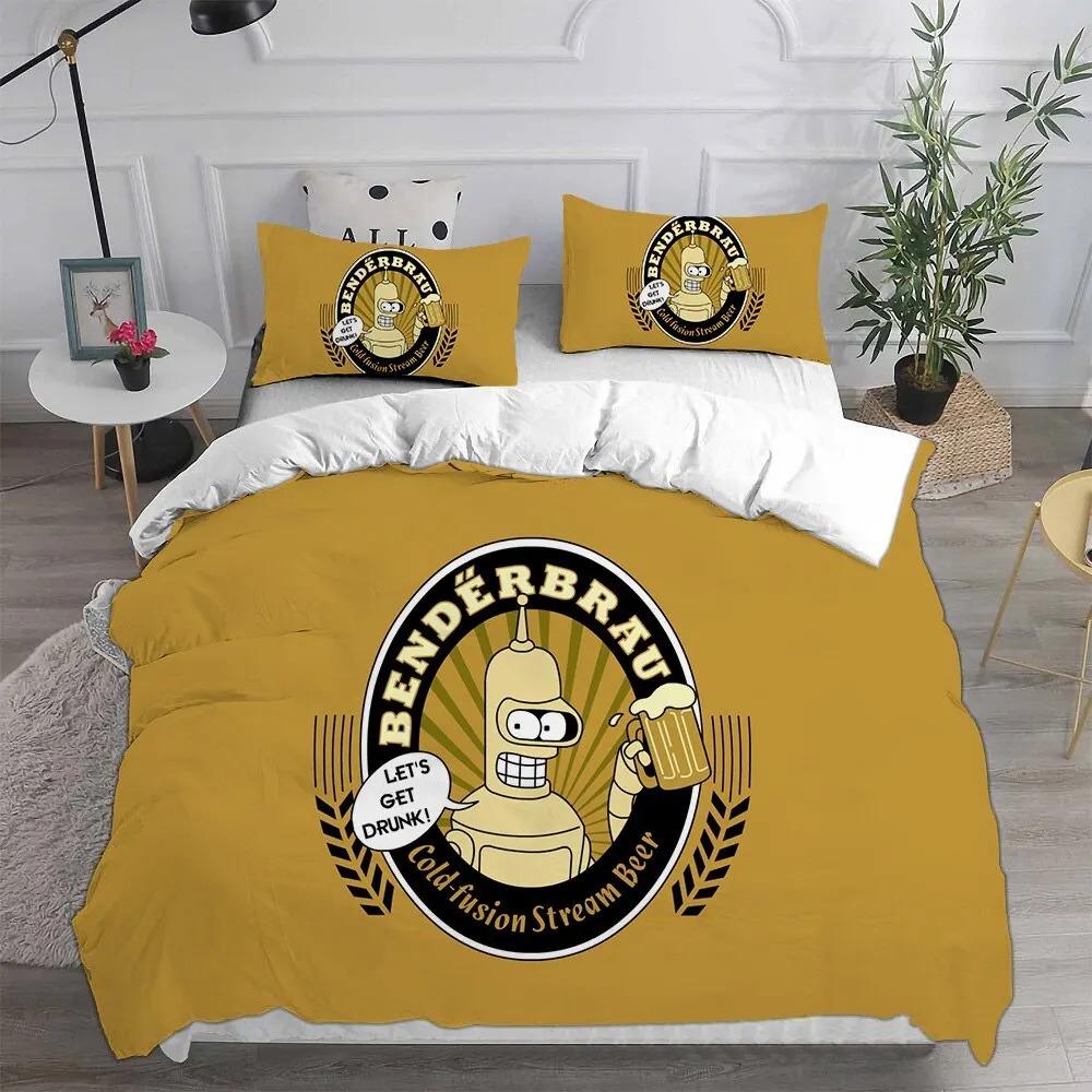 3D Cartoon Futuramas Bender Bedding Set Boys Girls Twin Queen Size Duvet Cover Pillowcase Bed Kids Adult Fashion Home Textiles