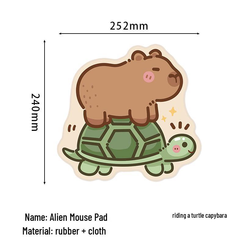 

Оригинальный коврик для мыши «Капибара-инопланетянин» - Маленький мультяшный креативный настольный коврик, моющийся для офиса или общежития