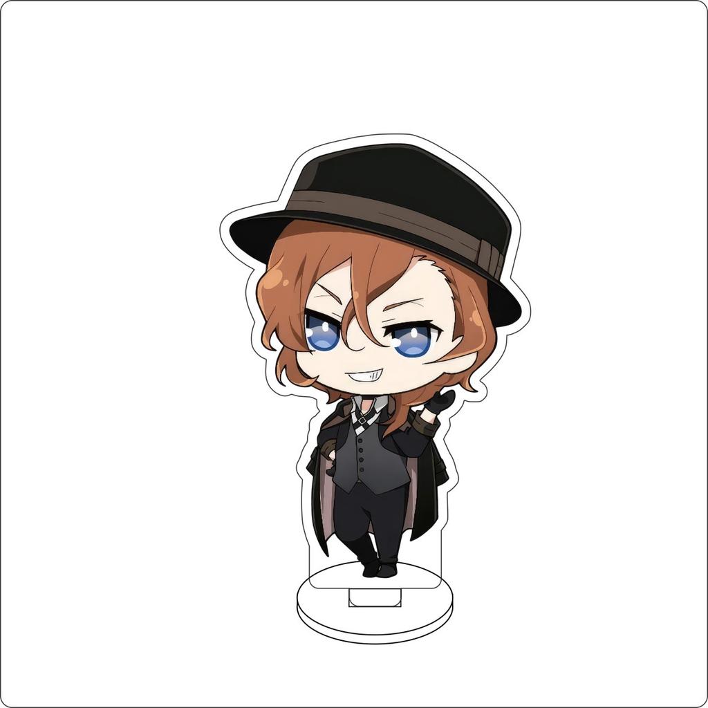 10CM Anime Bungo Stray Dogs Figure Stand Model Nakahara Chuuya/Izumi Kyouka/Edogawa Rampo Cute Desk Decor Standing Sign Gifts