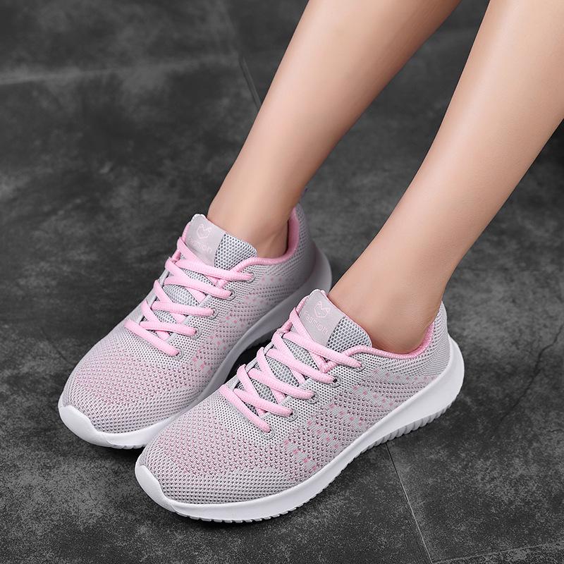 Autumn fly-woven women's shoes versatile sports casual shoes lace-up student shoes women's shoe size