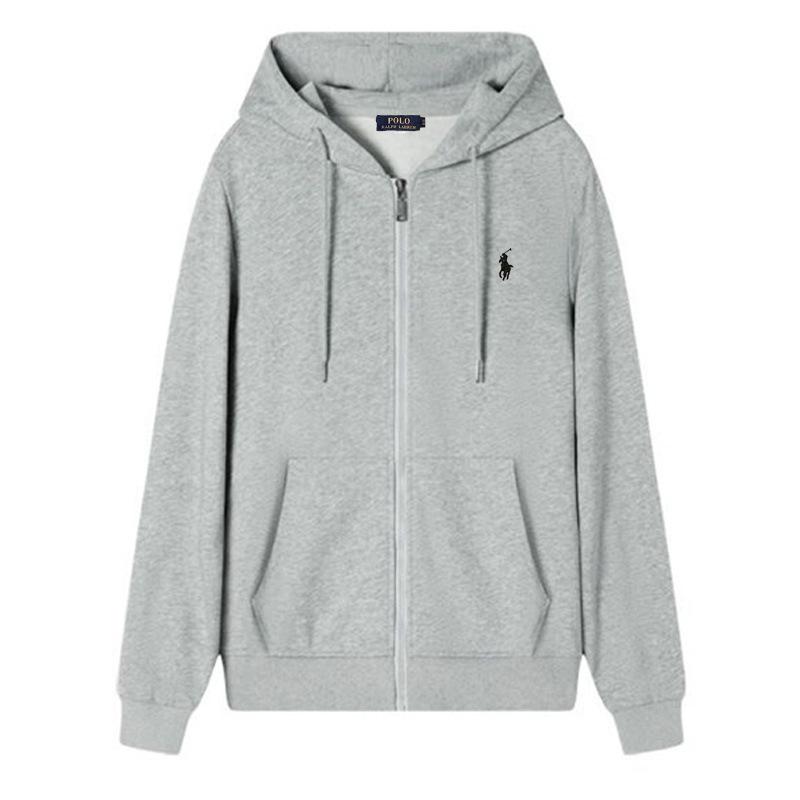 Herren-Kreuzstich Kleines Pferd Polo-Strickjacke Hoodie - Frühling/Herbst Freizeitjacke mit Kapuze