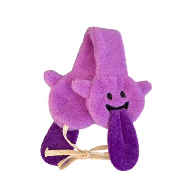

Tongue Out Plush Earmuff Girl Winter Warm Ear Covers Cold Weather Soft Ear Muffs фіолетовий