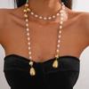 Fashionable Style Chain Necklace Luxury Design Pearl Bead Necklace  European Style