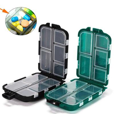 Pillendose mit 10 Fächern, Medikamenten-Organizer, Spenderbox, Reise-Tablettenbehälter, Halter, Vitamin-Fischöl, Medizinbox
