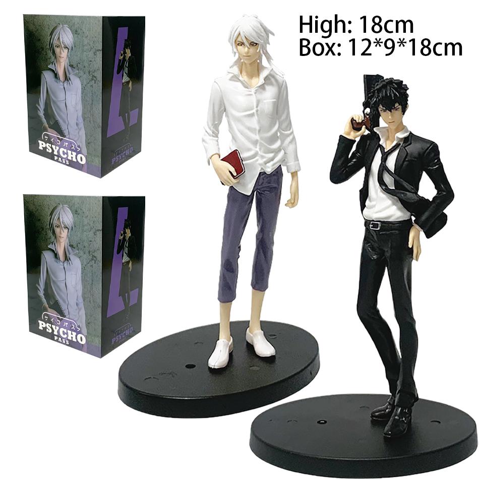 18cm Psycho-pass Psycho Pass Makishima Shougo Kougami Shinya Anime Pvc modelo 2Pcs figure escritorio periferia adornos muñe