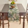 Table Runner Rural Style Monet Oil Painting Green Tea Flag Cloth Tea Room Decoration Bucket Cabinet Long Dining Flag