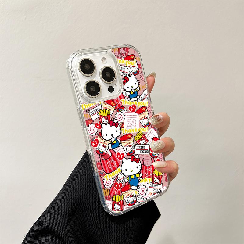 Lively Cheerful Hello Kitty Pompompurin Wireless Charging Case for iPhone 17 Air 16 E 15 14 Plus 13 12 Mini 11 Pro Max Cover