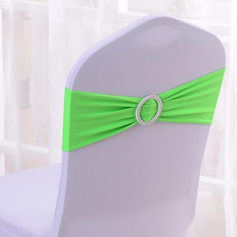 Wedding Decoration Birthday Party Chair Cover Elastic Hoop Bow Tie Elastic Fabric with Circular Buckle Suitable for All Banquet Chairs in The Hotel
