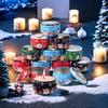 10 Stück Festliche Weihnachts-Kerzengläser - Metall-Blechdosen, 2,2 oz, Perfekt für Kerzenherstellung, Dekorationen, Party und Geschenkgläser