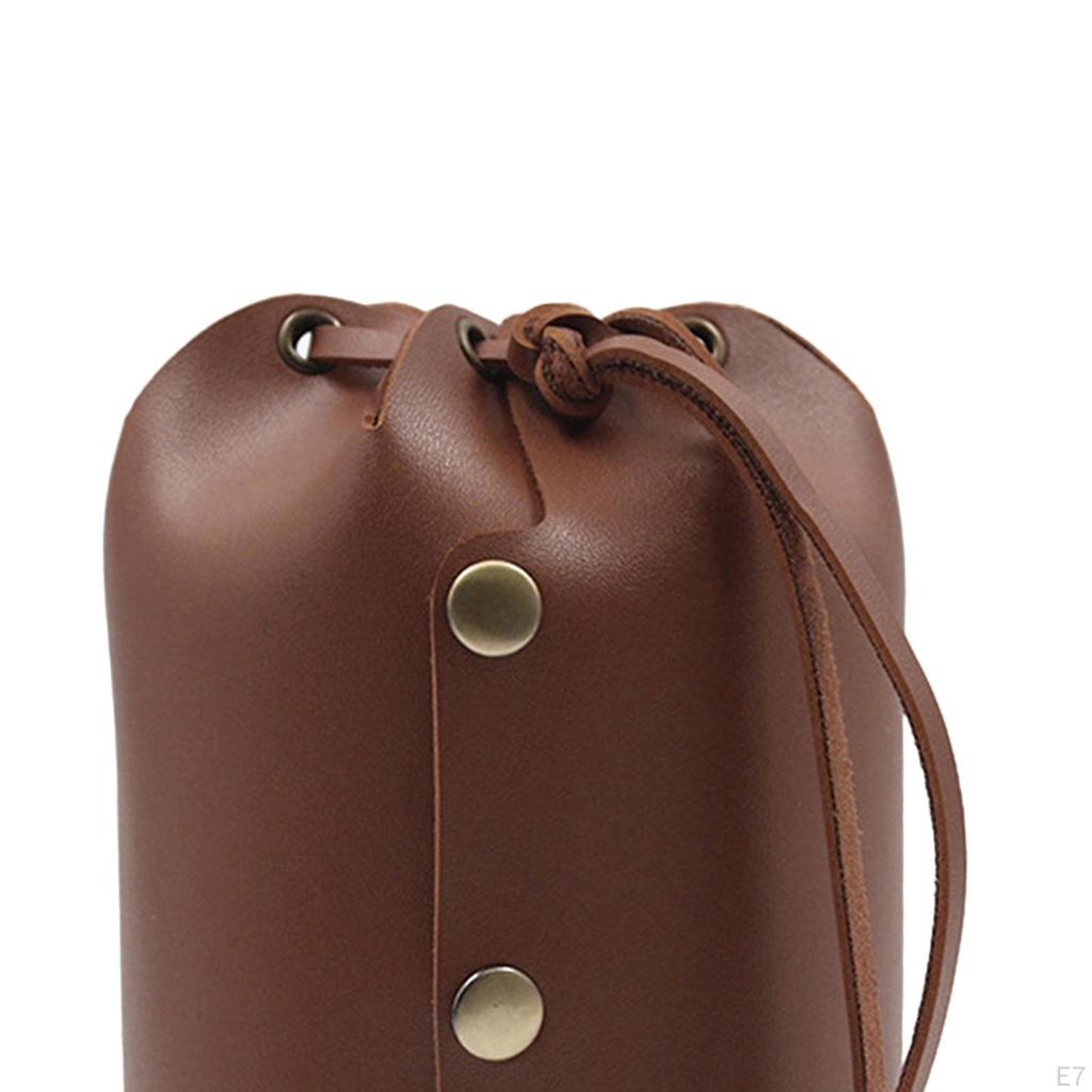 Gasbehållare PU Läder Retro Flat Tank Cylinder Skyddsväska för camping utomhusvandring