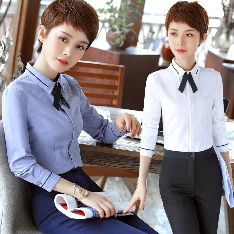 Women's Winter Velvet Thick Warm Slim Fit White Long-Sleeved Shirt