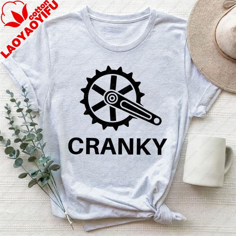 Cranky Tshirt Funny Bike Shirt Cycling Adult Humor Sassy Tee Bike Lover Gift Cyclist Clothes Heavy Cotton Streetwear Tee Tops