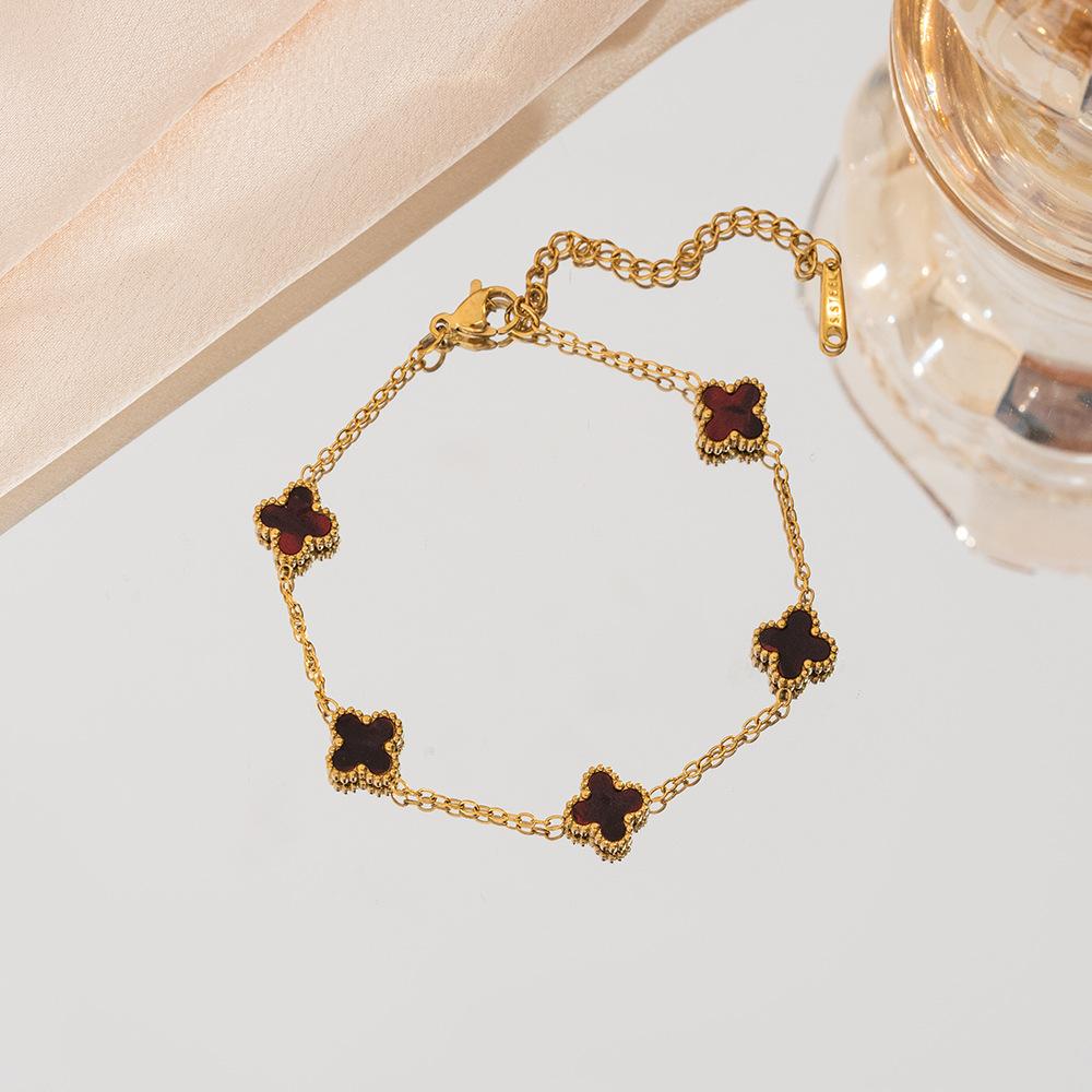 9mm Four-leaf Clover Bracelet A Luxurious and High-end Women's Jewelry Piece That Won't Fade A Unique and Minimalist Bangle