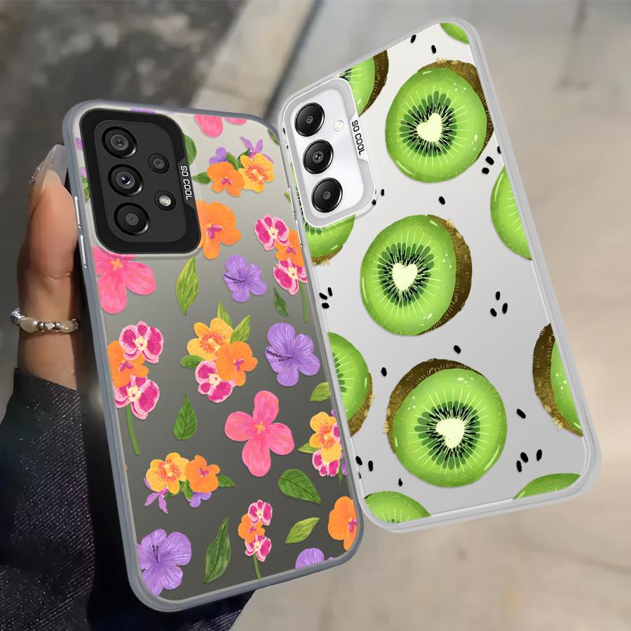 Case for Samsung Galaxy A06 A07 A03 A72 A50 A04 A05 A51 A52 A56 A54 A71 A10 A20 Back Phone Cover Fruit Flowers