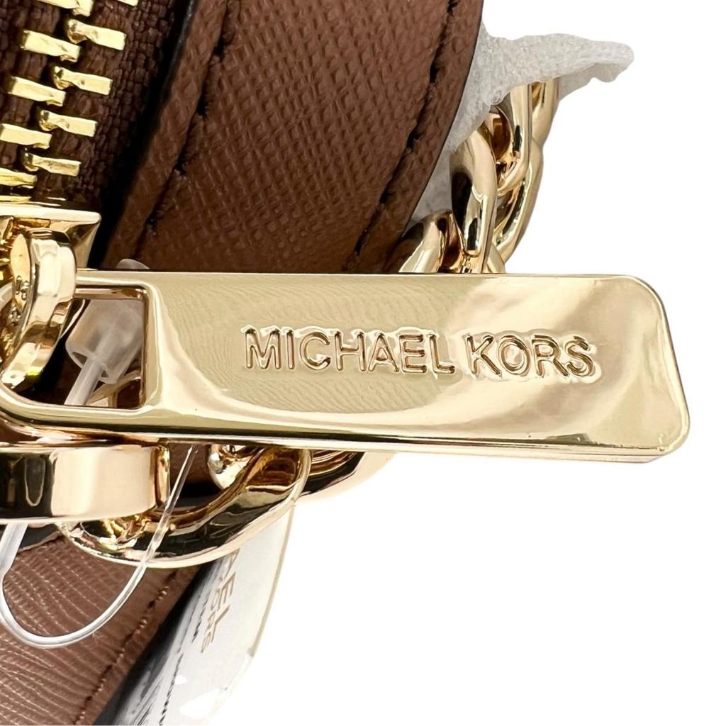 Michael Kors Jet Set Travel Medium Shoulder Bag Leather Brown Women 55H3RBN Used