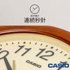 CASIO Wall Clock Brown Analog Wood Grain 29.5cm Silent Continuous Second Hand IQ-136-5JF